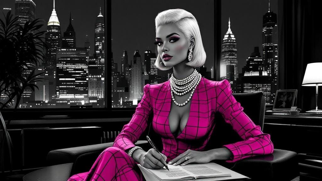 Glamorous Woman in Art Nouveau Style Apartment