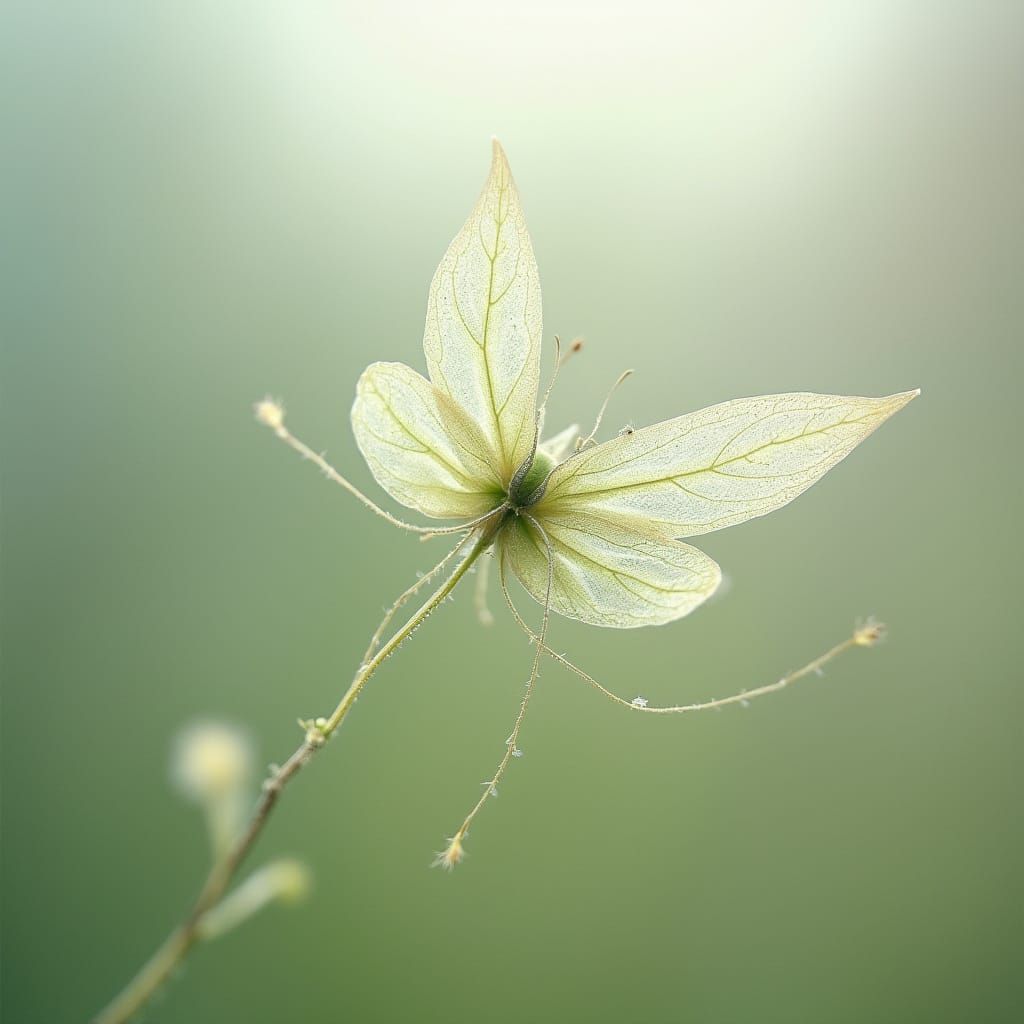 Whimsical Fern-Like Plant in Gentle Breeze