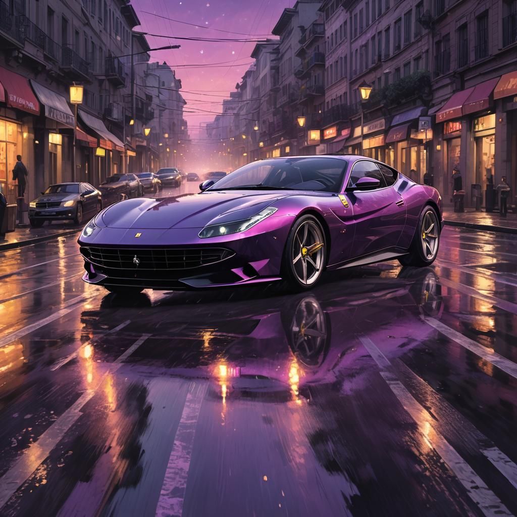 Ferrari Roma in Comic Book Art Style