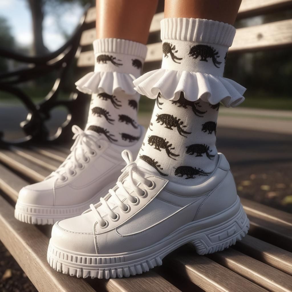 Tennis Shoes with Armadillo Socks