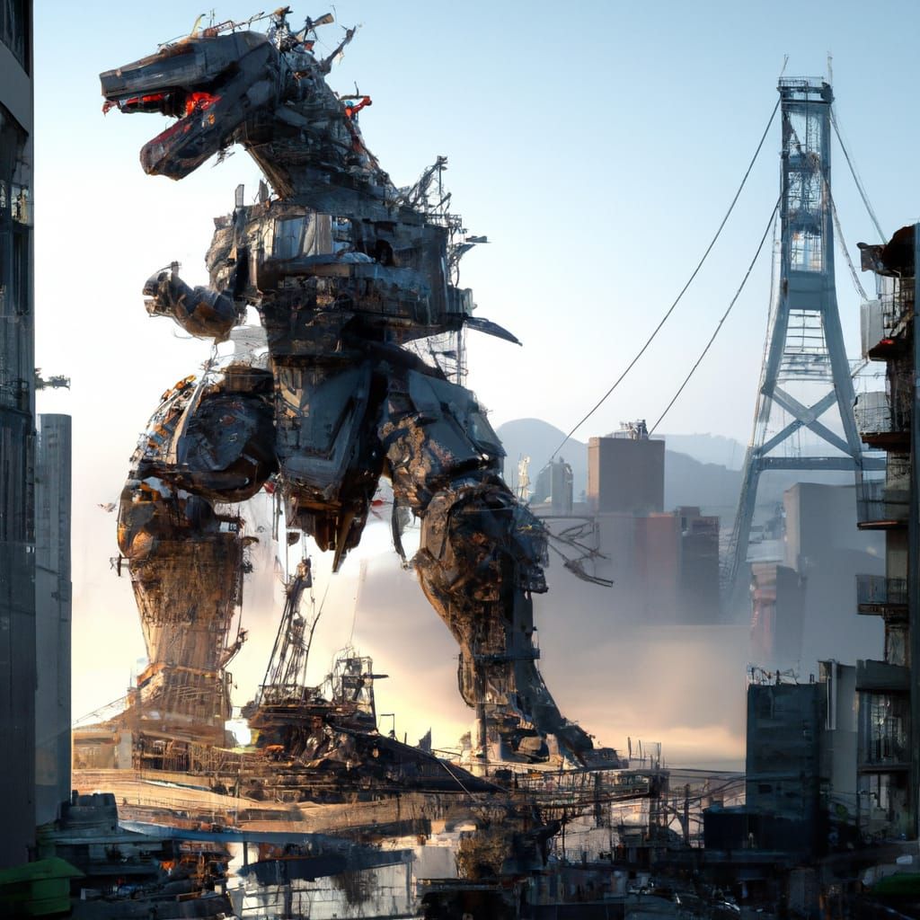 Mecha Godzilla Falling Apart