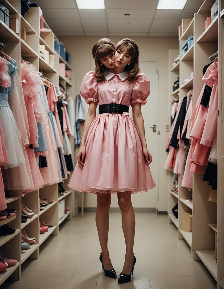 Dramatic Film Still of Crossdressing Young Man