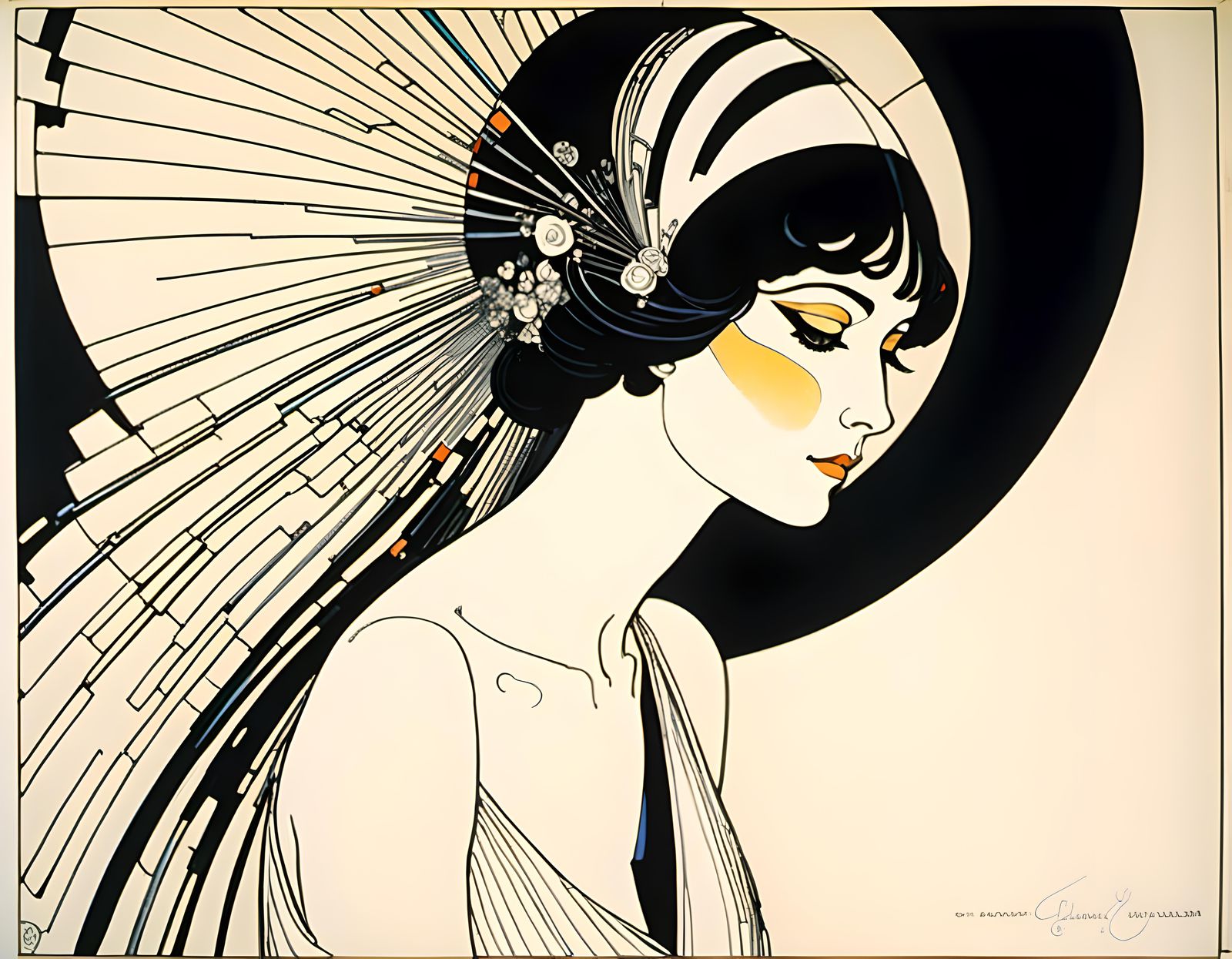 Futureshock - Aubrey Beardsley drawing of a Gorgeous Woman