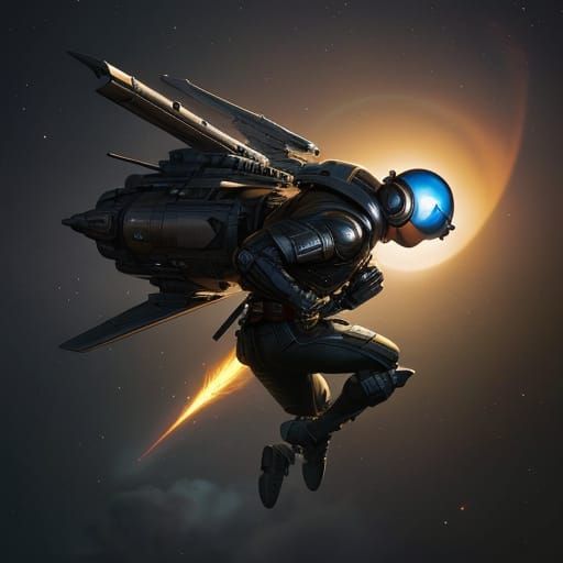 Buck Rogers Moves Planet in Retro 1950s Ad Art Style