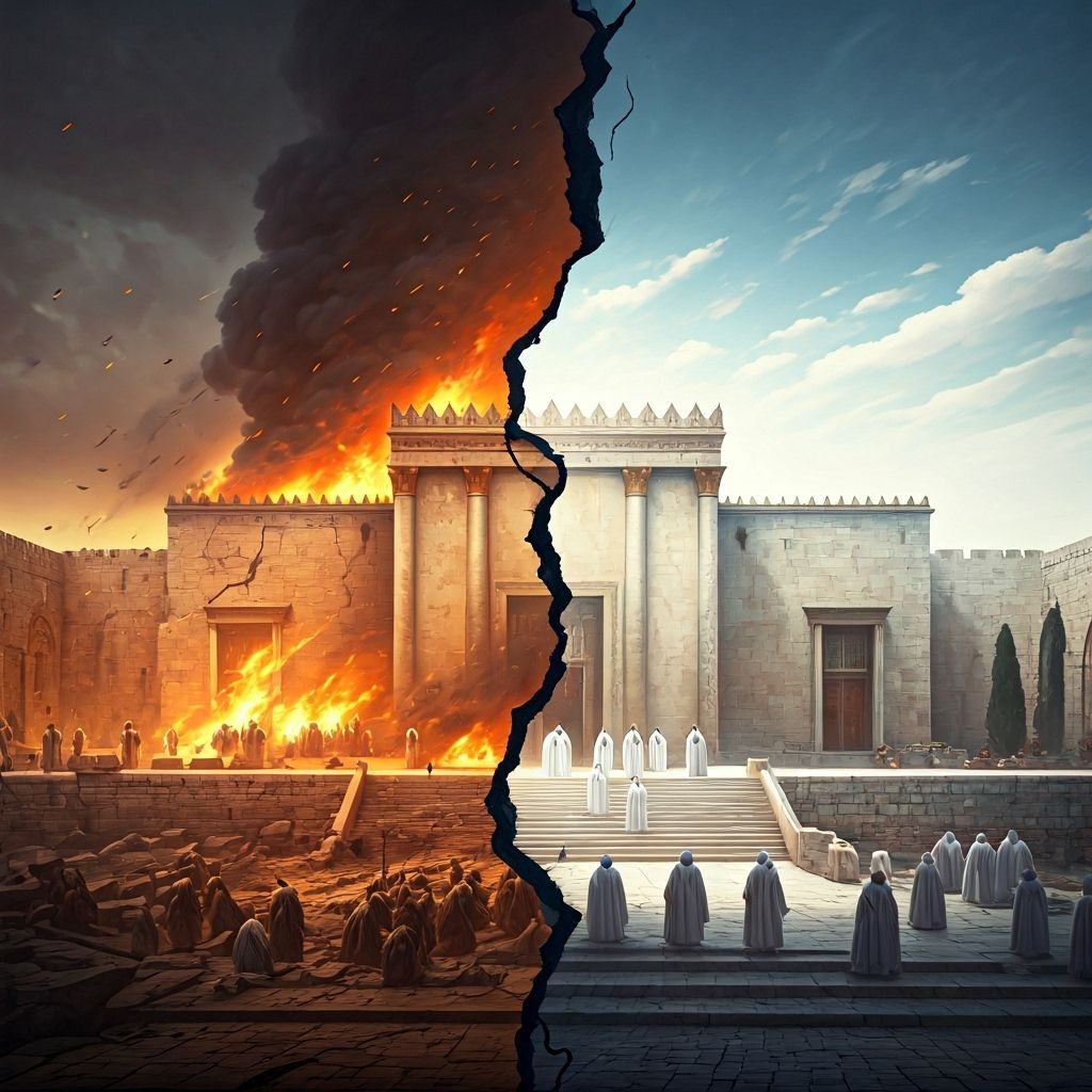 Ancient Jerusalem Split Scene: Glory and Destruction