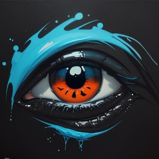 Colorful Dragon with Blue Eyes in Graffiti Art Style