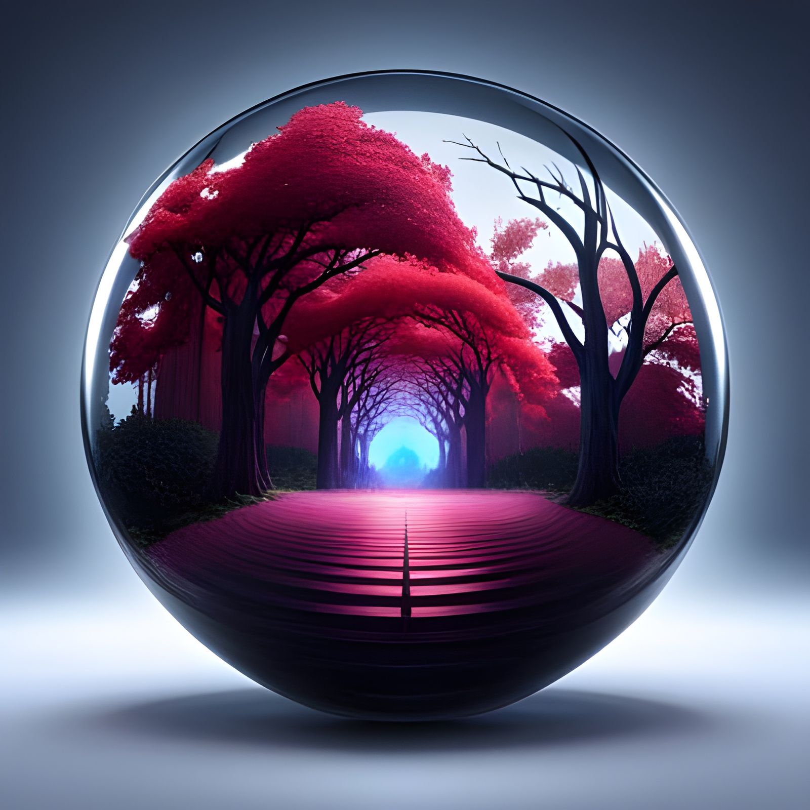 Dark Magic Spherical Orb: Fantastical Concept Art