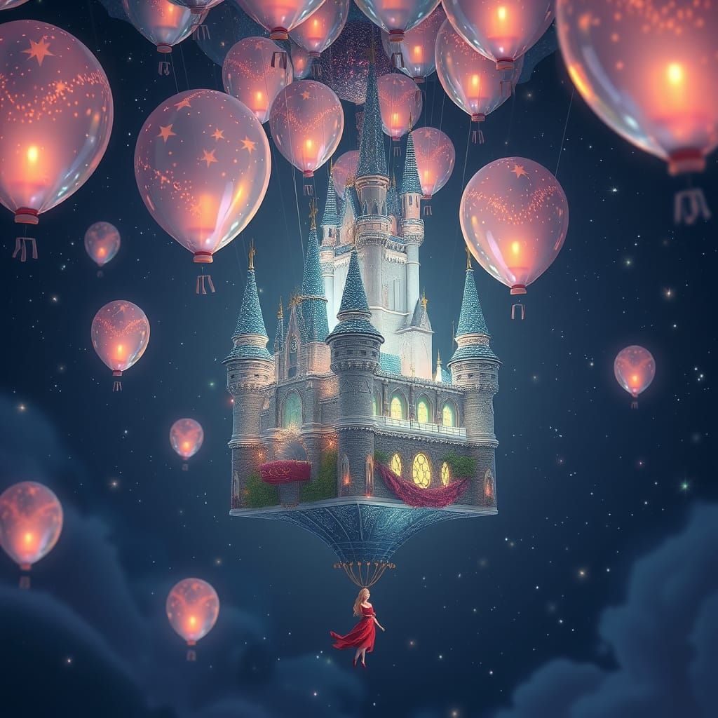Floating Castle in Starlight Balloons