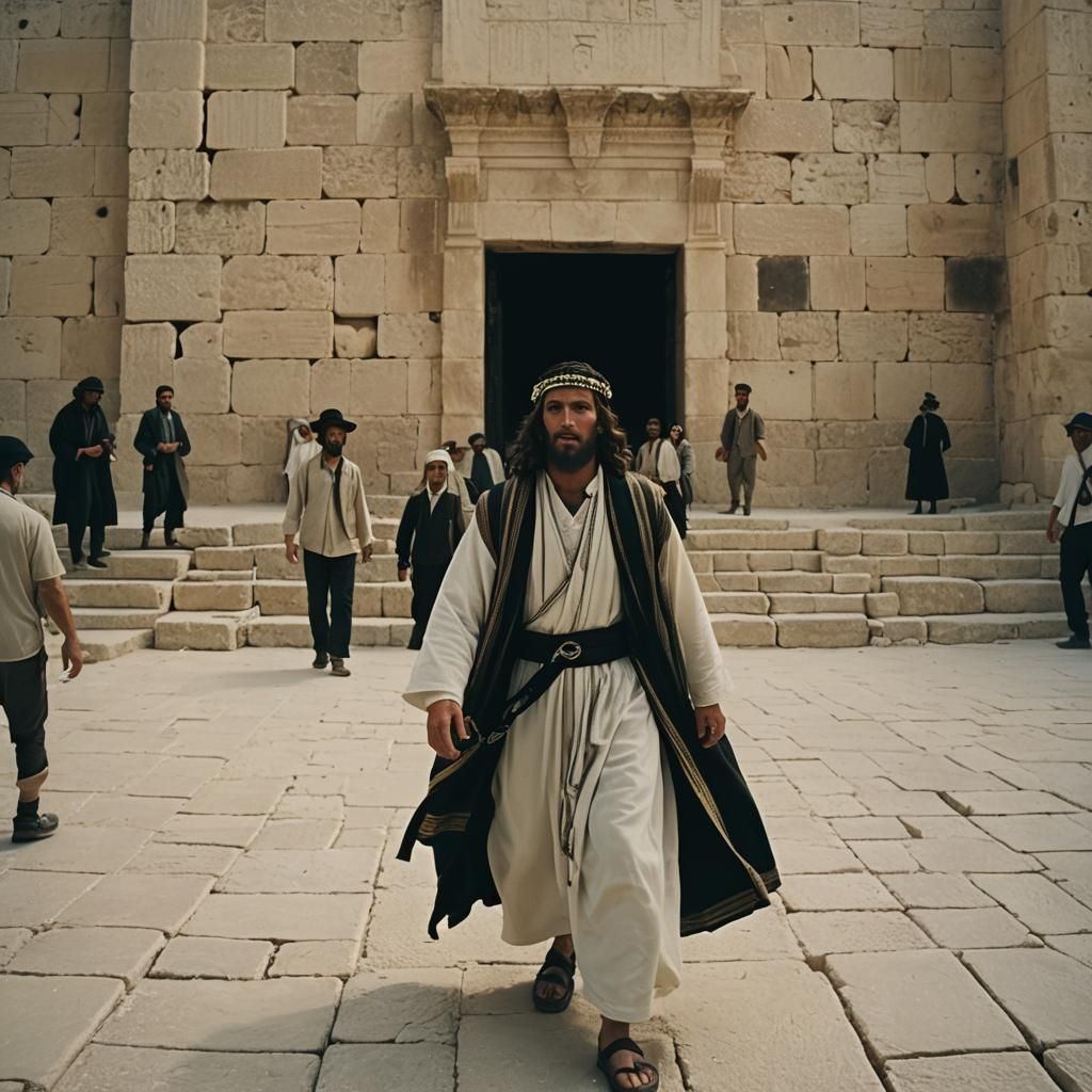 Jesus Ascends Temple Mount: A Cinematic Portrayal