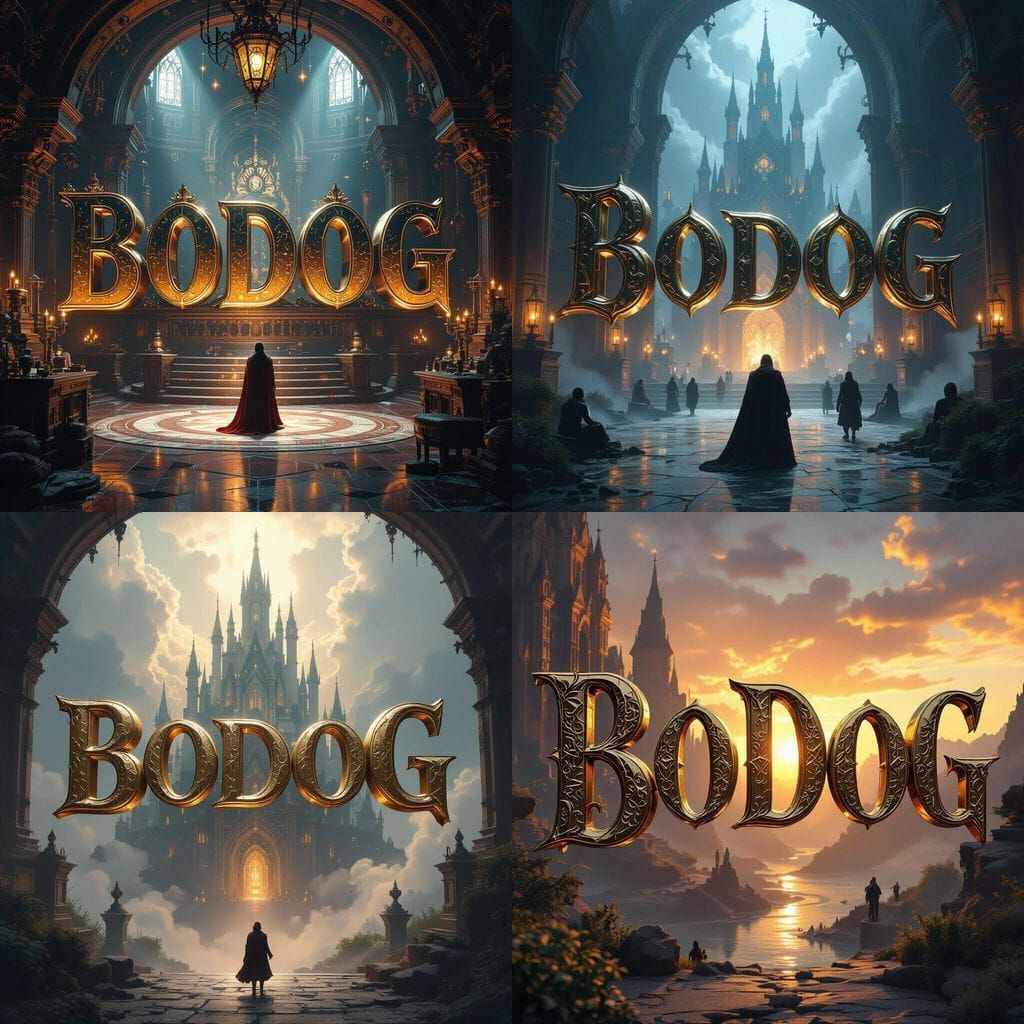 Epic Fantasy Text 'Bodog' in Grand Digital Matte Painting