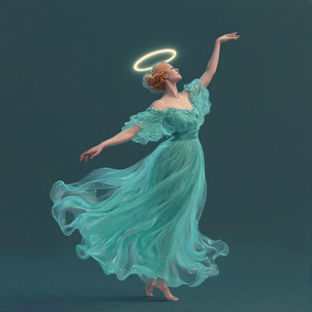 Person in Storm Grey and Petrol Blue Background