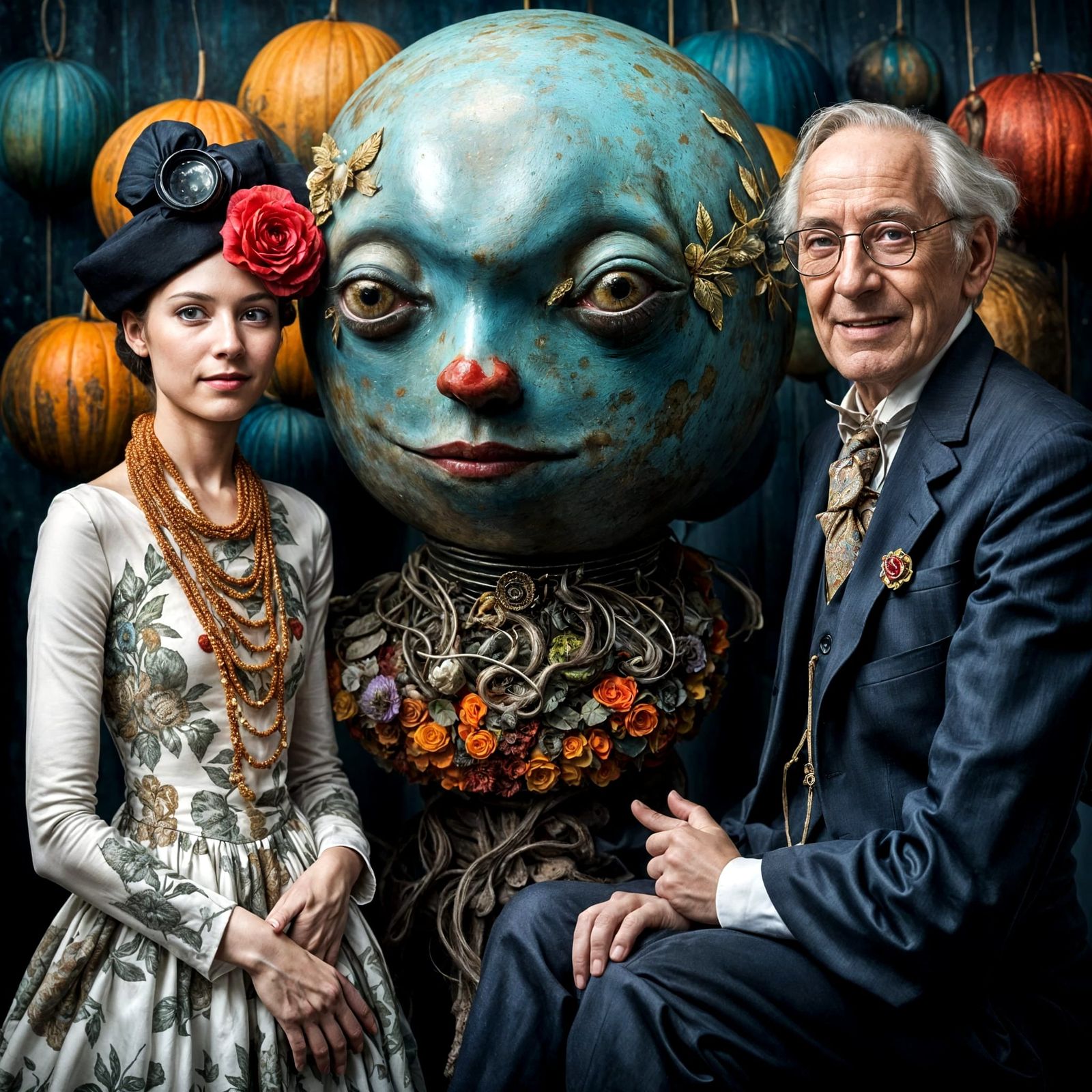 Surreal Restaurant Celebration with Exotic Aliens