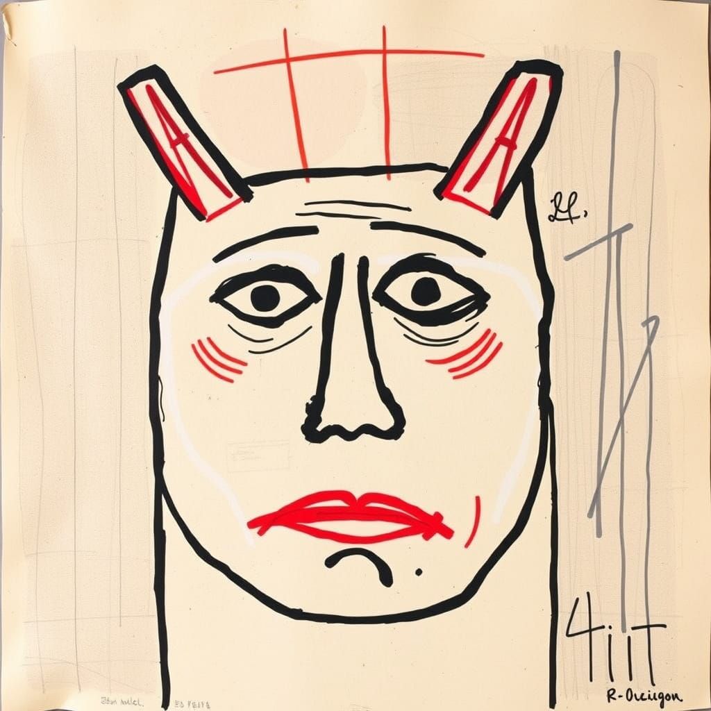 Neon Portrait in Graffiti Style