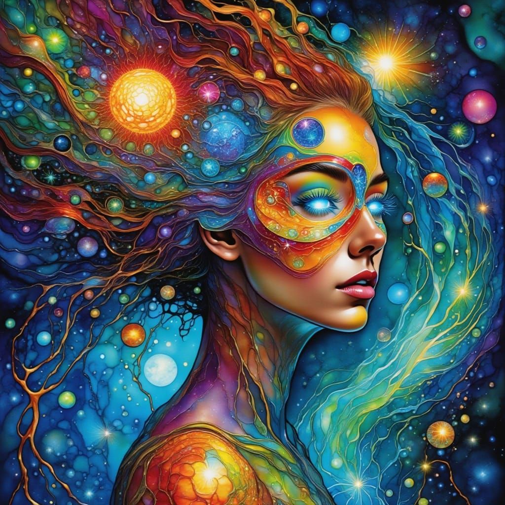 Celestial Goddess in Nova Bloom