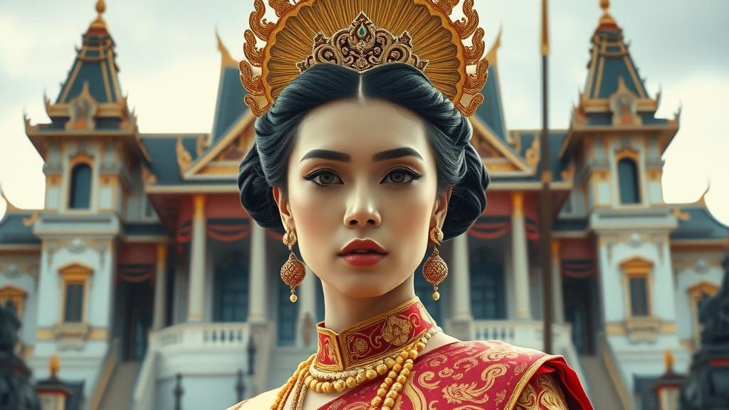 Elegant Majapahit Noblewoman in Royal Splendor
