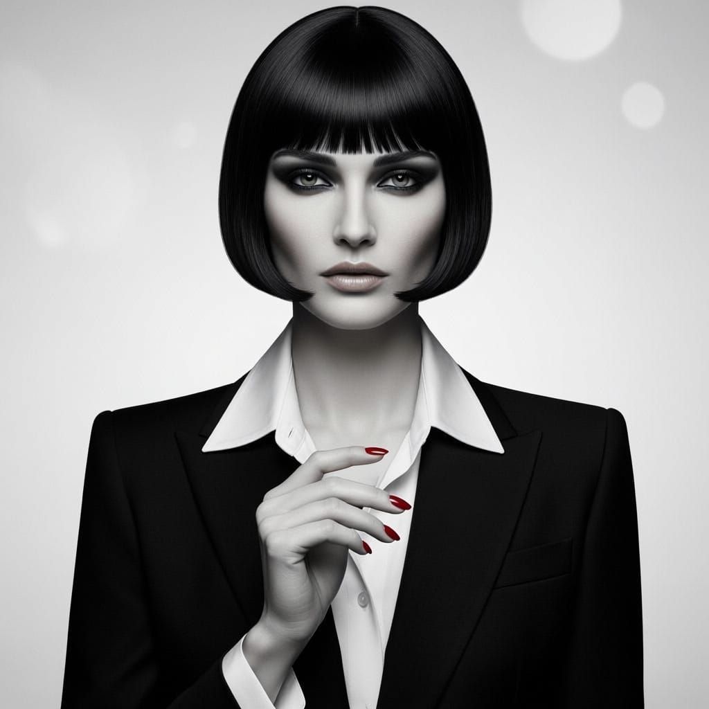 Statuesque Woman in Tailored Suit Portrait