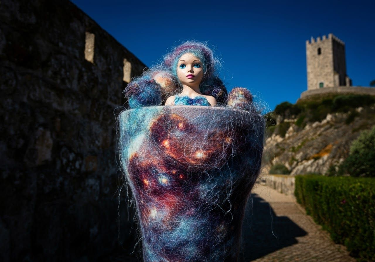 Towering Planter Garden in Textile Art Style