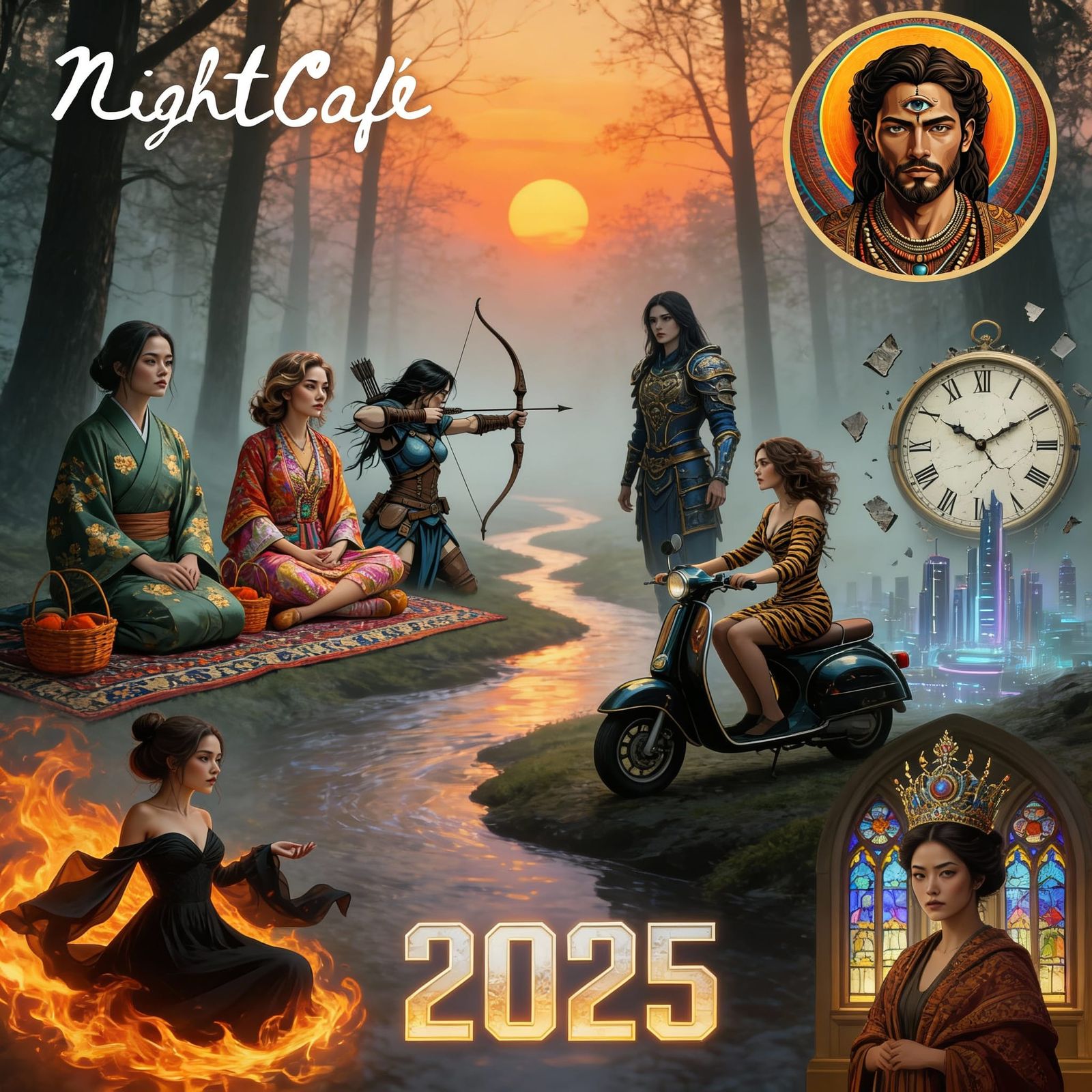 AI Art Collage: 2025 Creations Combined