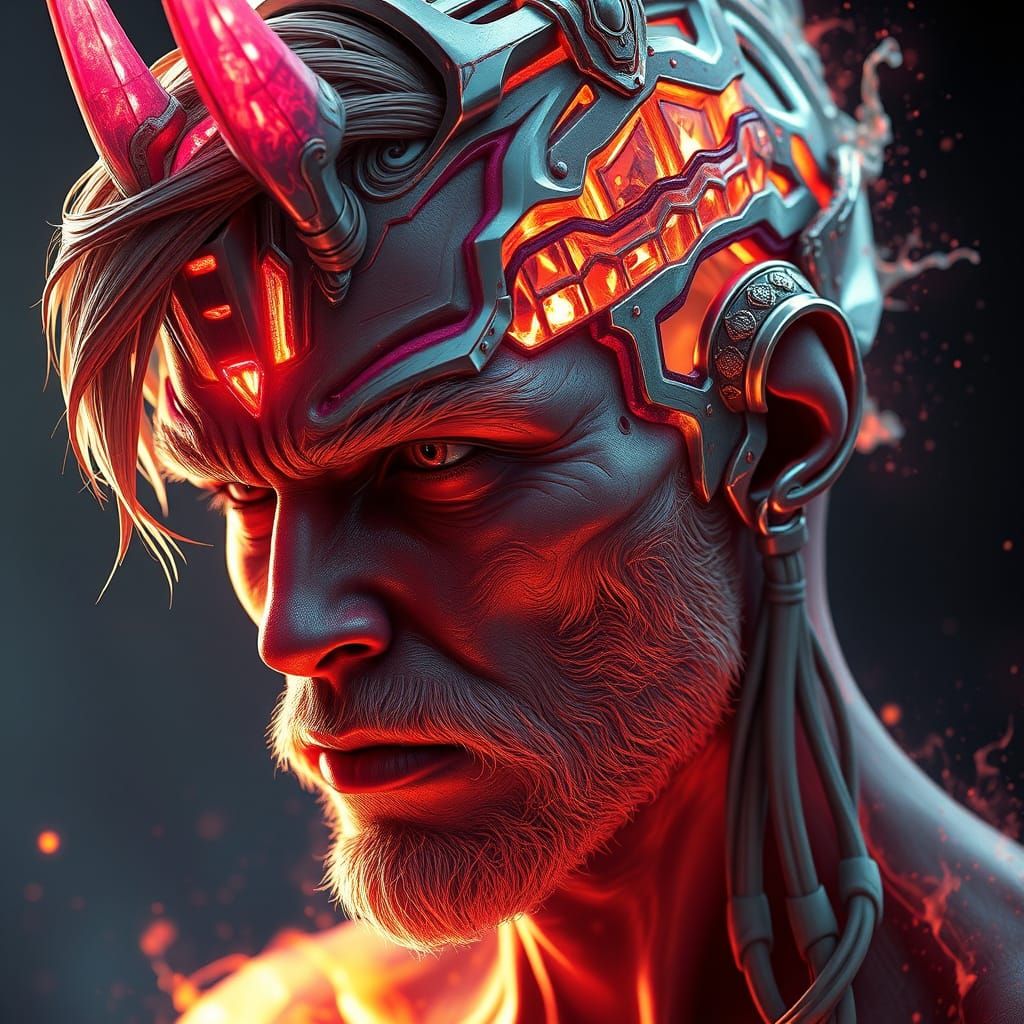 Detailed Portrait of a Head in Splash Art Style