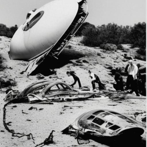 Vintage Photo: Alien Wreckage in the 1950s