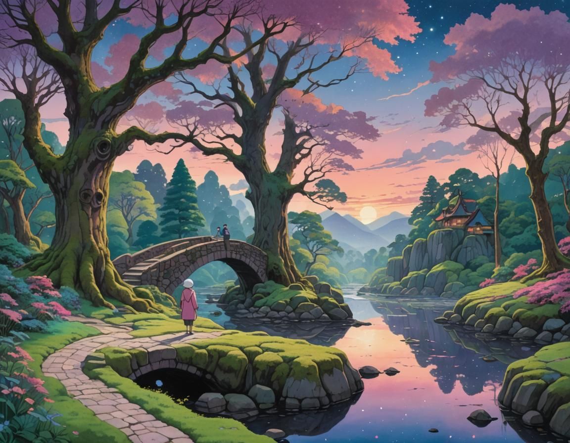 Enchanted Forest Vista in Whimsical Style