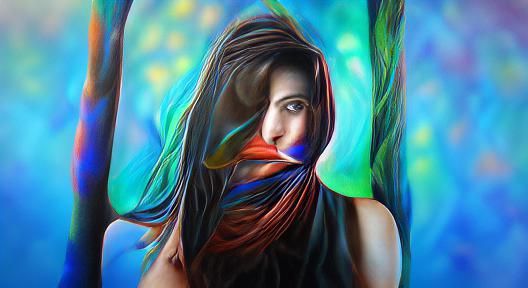 Mystical Woman in Hyperrealistic 3D Artwork