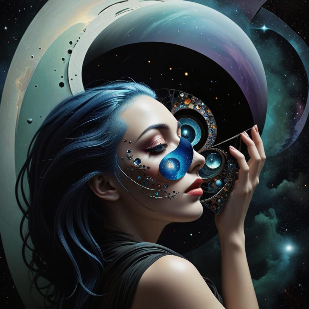 infinite curved space metalorganic architextual framework 3D  fractal chromoshadow surrealastic by artist "Rufino Tamayo...