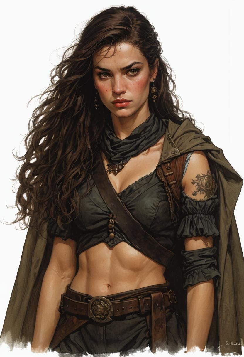 Female Scoundrel in 17th Century France Illustration