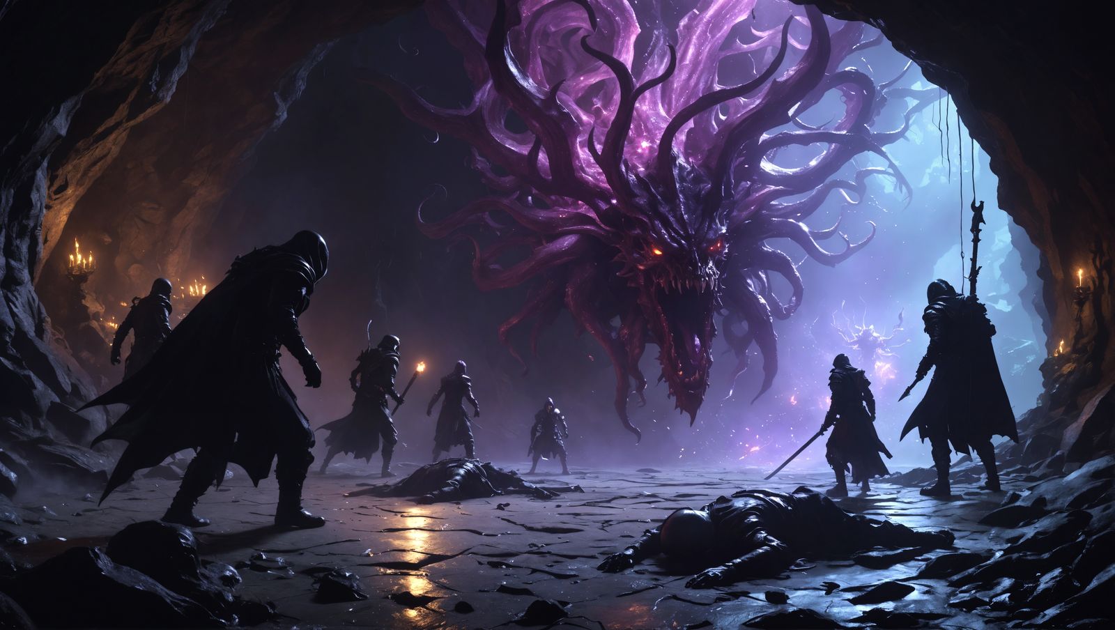 Adventurers' Desperate Fight Against Mind Flayer in Underdar...