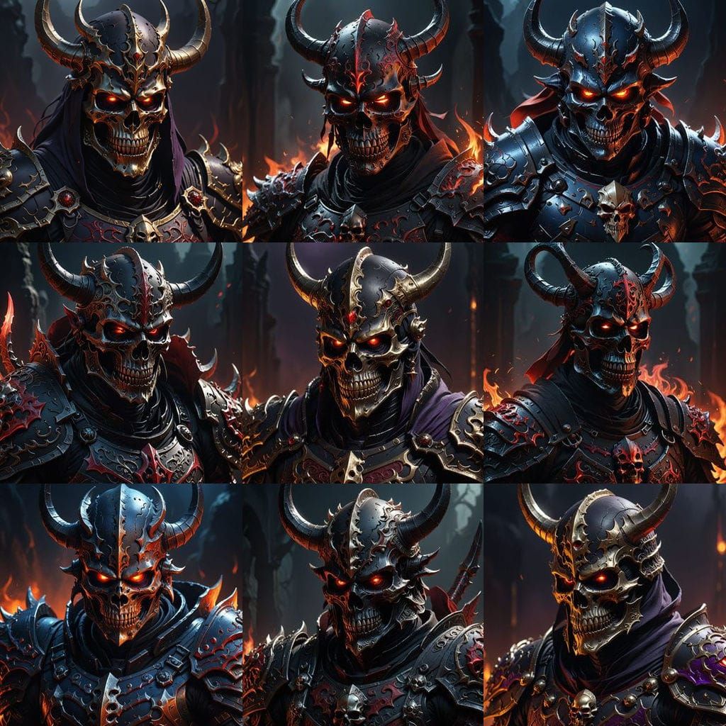 Demon Skull Warrior in Grim Reaper Armor