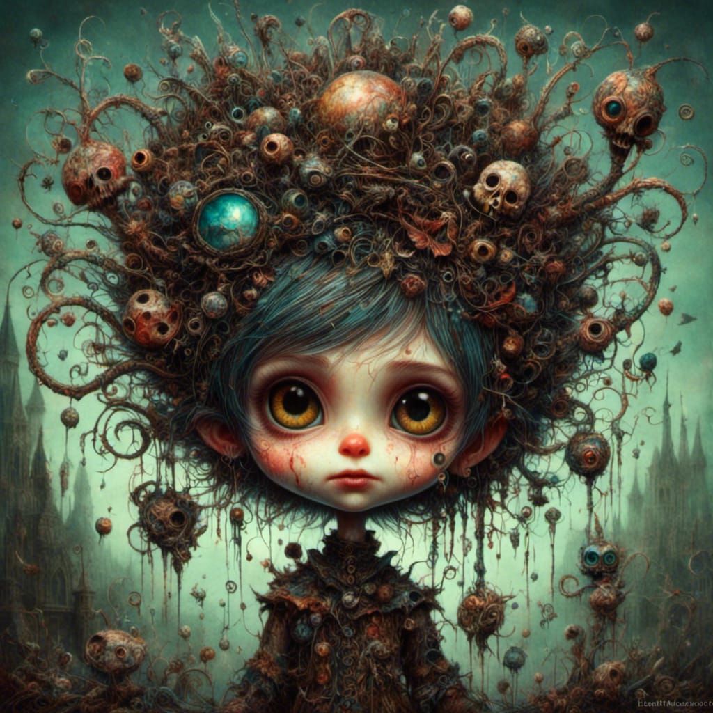 Dark Goth Whimsical Digital Painting