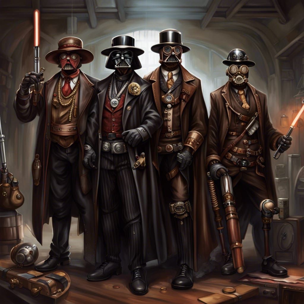 Steampunk Gangster Darth Vader and Sith Lords