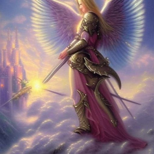 Ethereal Angel Paladin in a Luminist Style