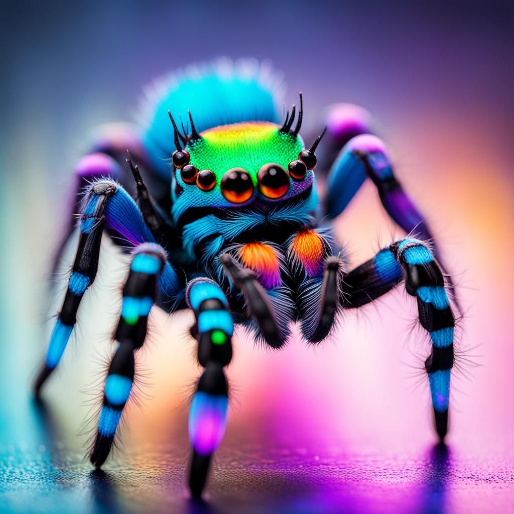 Rainbow Spider on Roller Skates