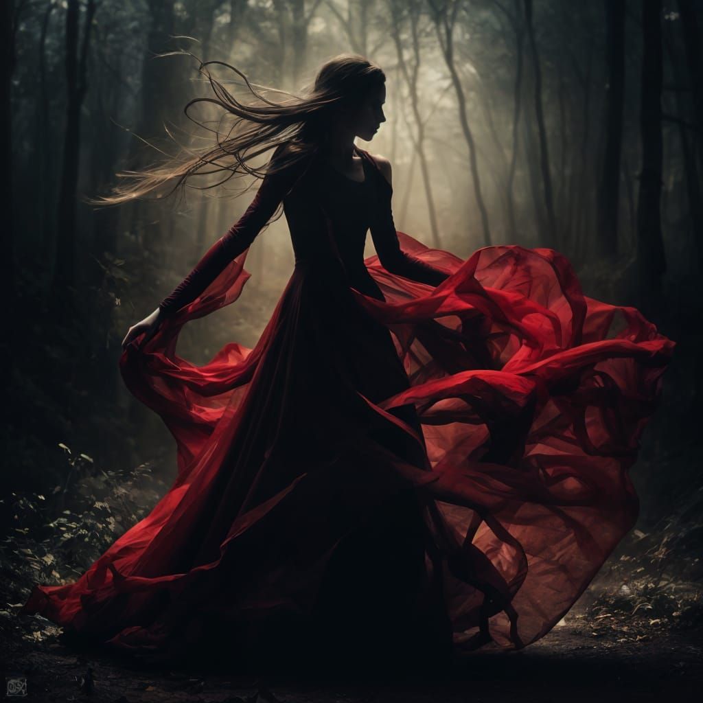 Ethereal Dance of Love and Obsession in Dark Fantasy Art