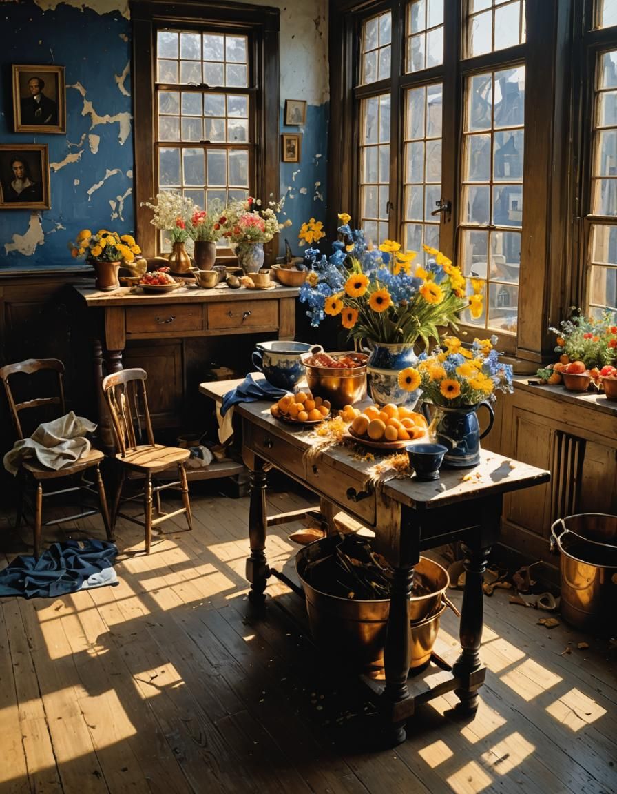 Still Life with Dried Flowers as Hyperrealist Painting