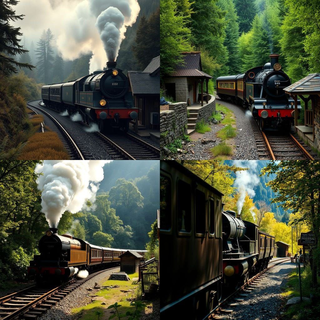Epic British Steam Train Chugs Through Wooded Mountains in C...