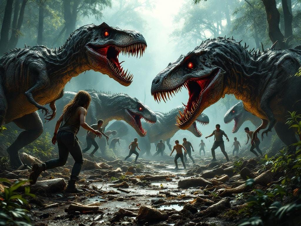 Zombie Velociraptors Attack in Jurassic Park