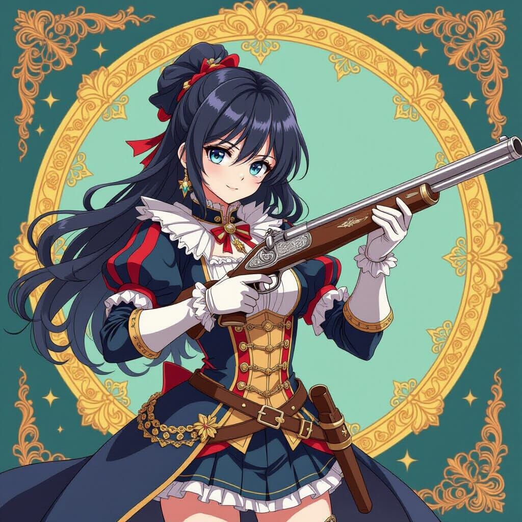 Anime Musketeer Girl in Renaissance Attire
