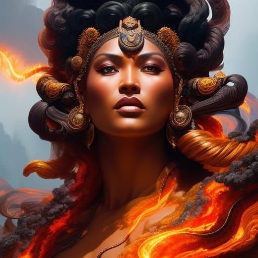 Pele the Hawaiian goddess of volcanoes