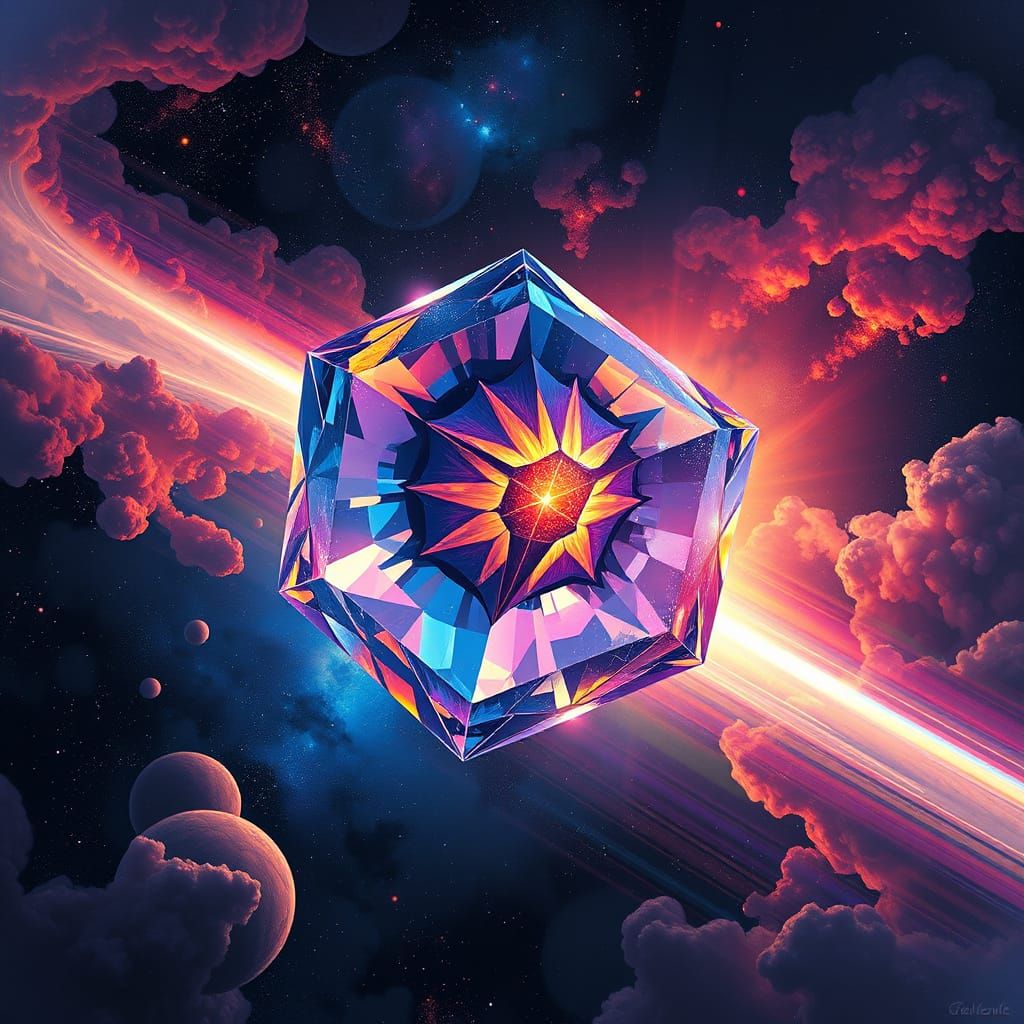 Crystal cube in space