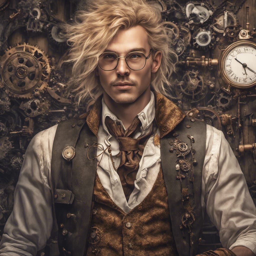 Steampunk Artificer: Detailed Hyper-Realistic Digital Illust...