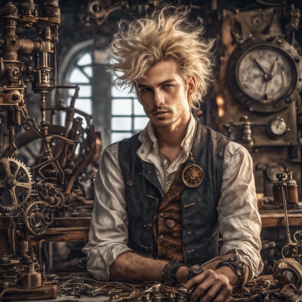 Steampunk Artificer in Hyper-Realistic Digital Illustration