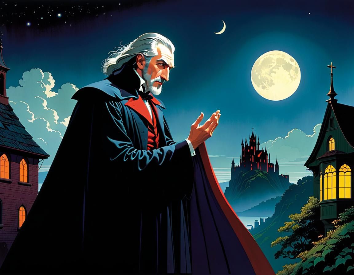 Dreamy Slumber in Vintage Illustration Style