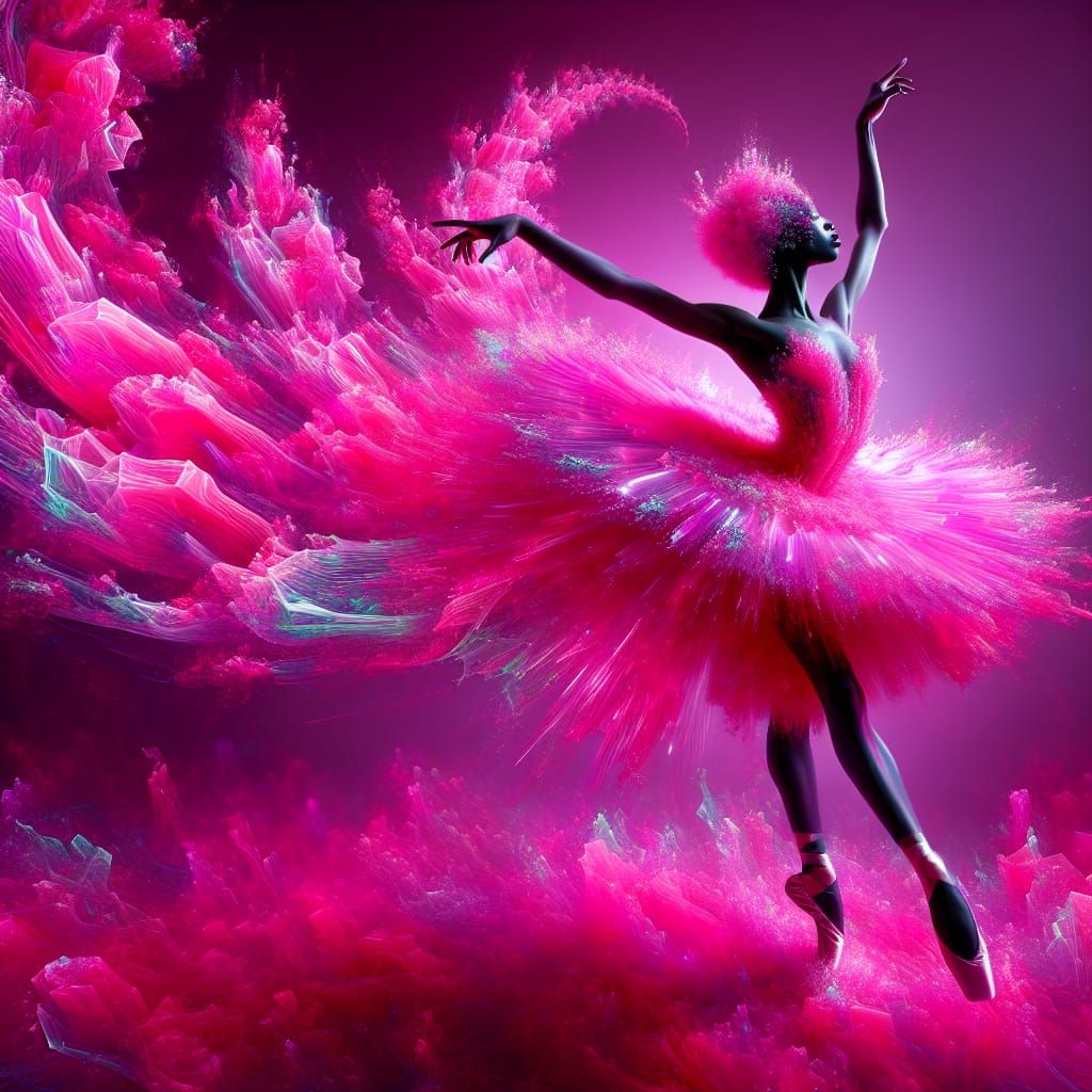 Ballerina in Fuchsia Tutu with Electric Ice