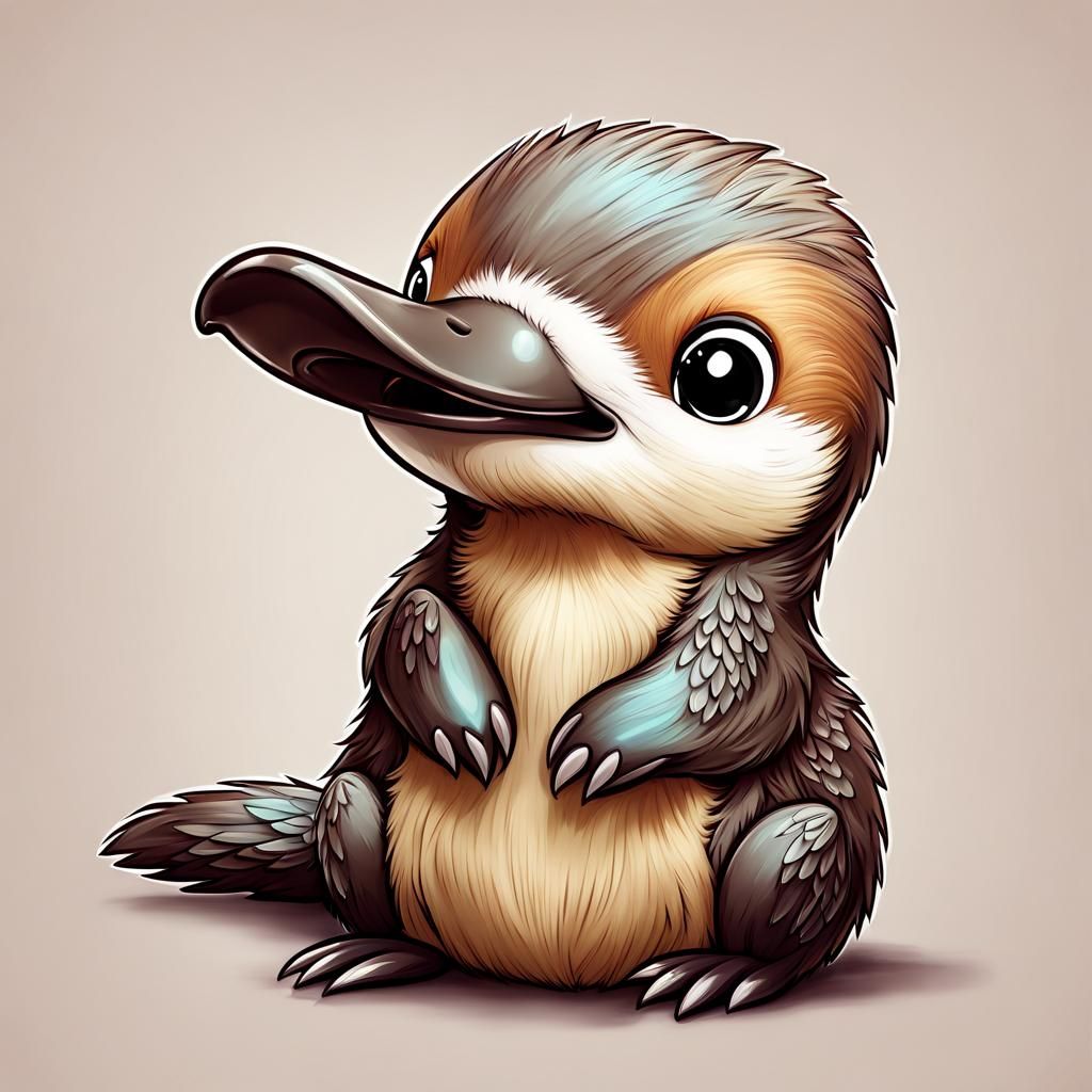 Adorable Baby Platypus Doodle Art