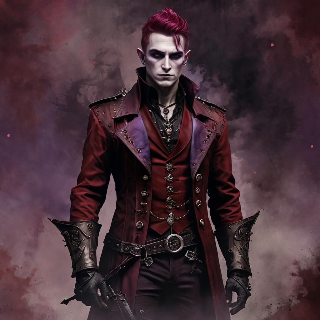 Grim Fantasy Elf with Gothic Steampunk Elements