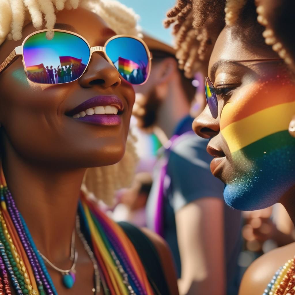 Diverse LGBTQ+ Pride Celebration in Hyperrealistic Detail