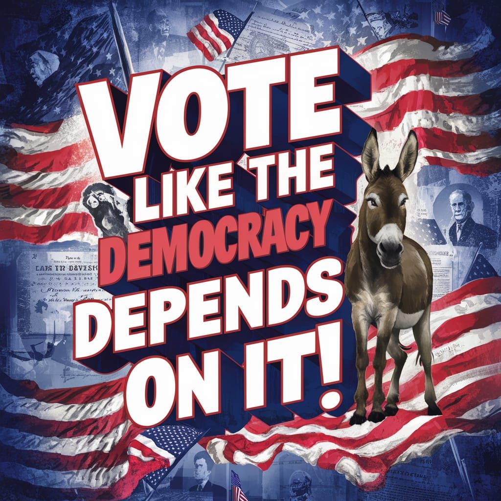 Vote Like Democracy Depends On It: Patriotic Illustration