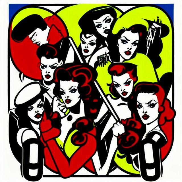 Rockabilly Gang Logo in Pop Art Gothic Style